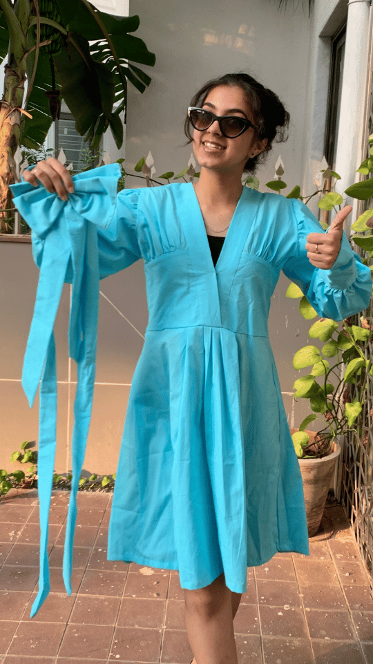 Soft Blue Bow Dress
