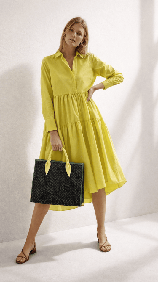 Lemon yellow maxi dress