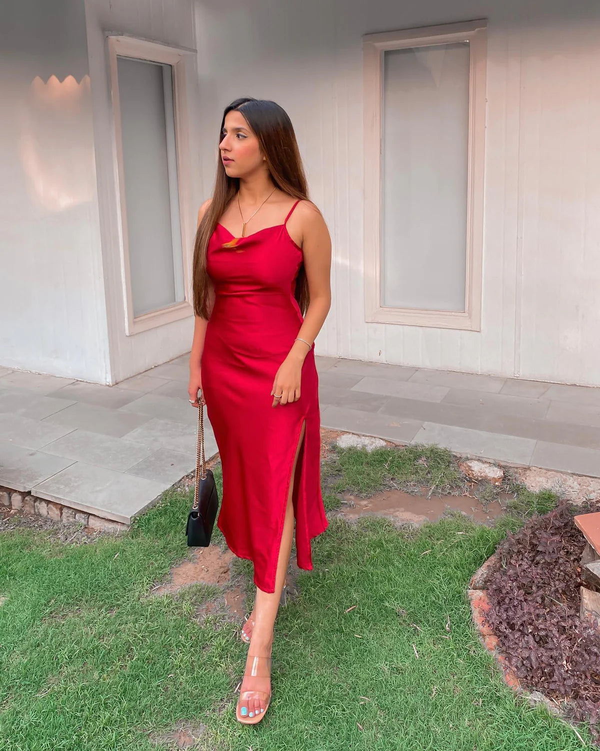 Red Satin dress – HOUSE OF SHAILJA