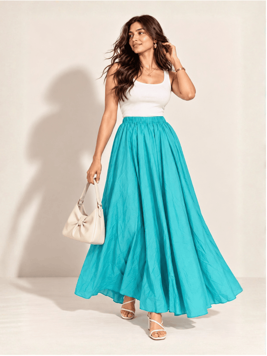 Aqua Blue Breeze MulMul Skirt