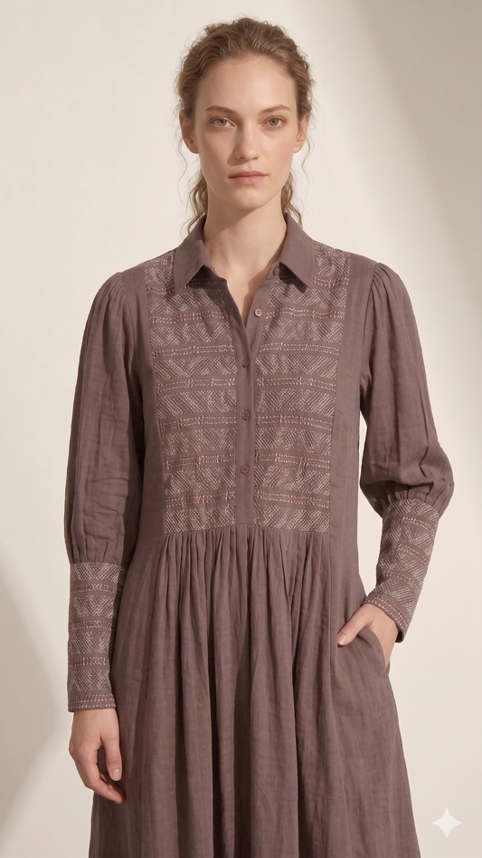 Artisan Weave Cuff Dress