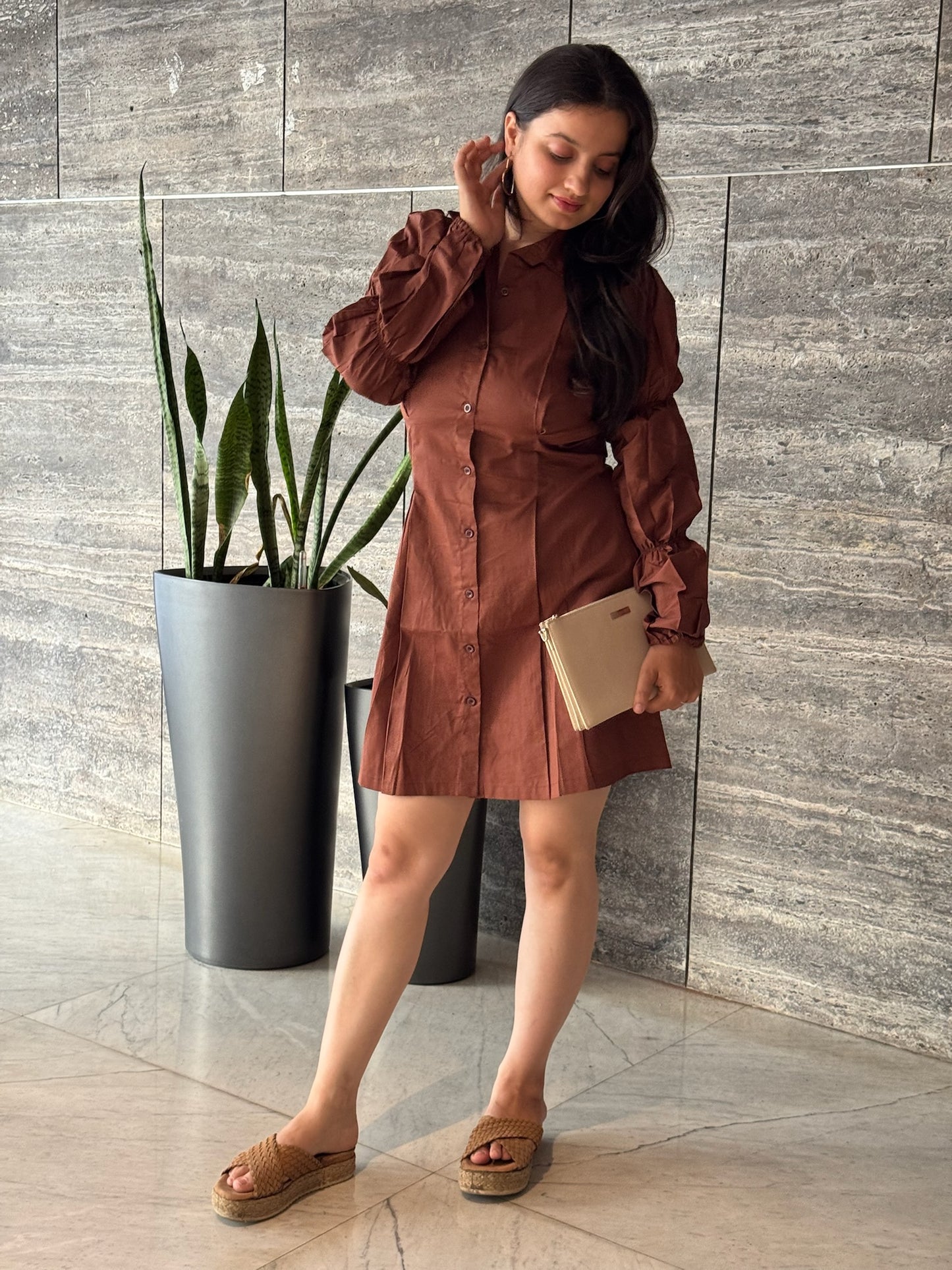 Drama in Brown Dress