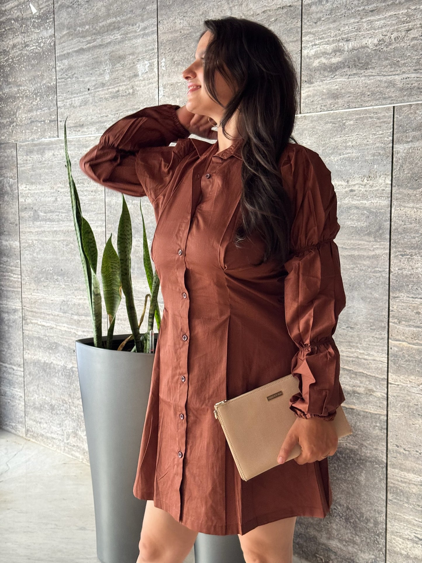 Drama in Brown Dress