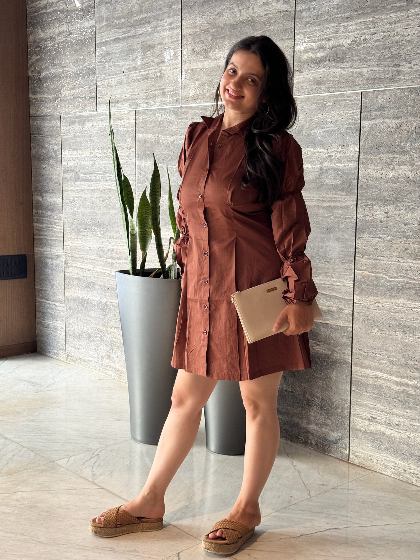Drama in Brown Dress