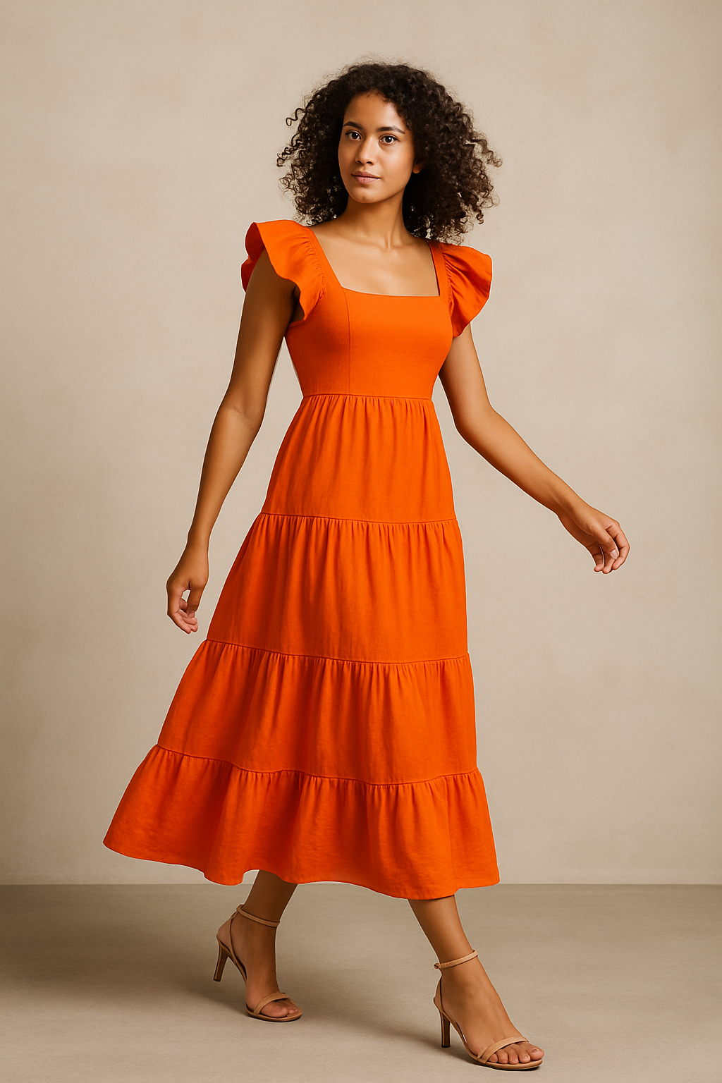 Orange Bloom Maxi Dress