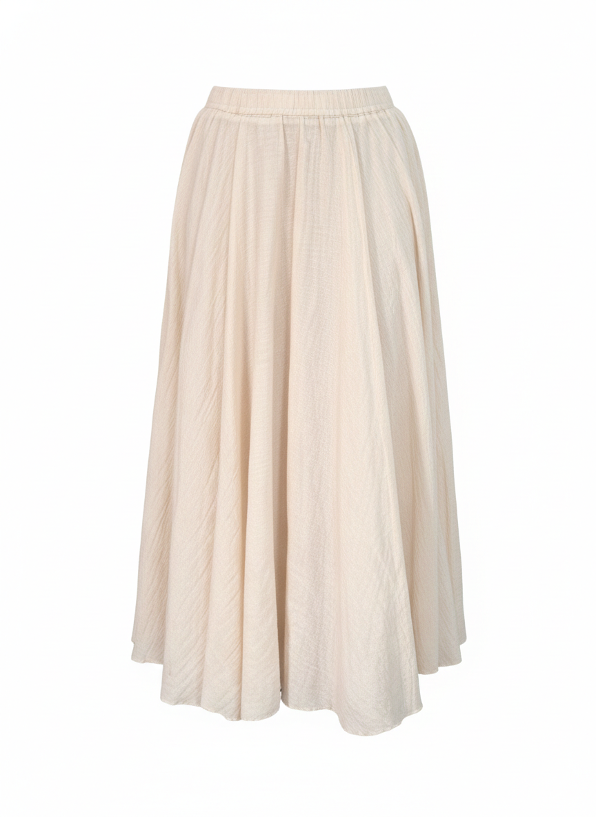 Ivory Mulmul Flowy Skirt