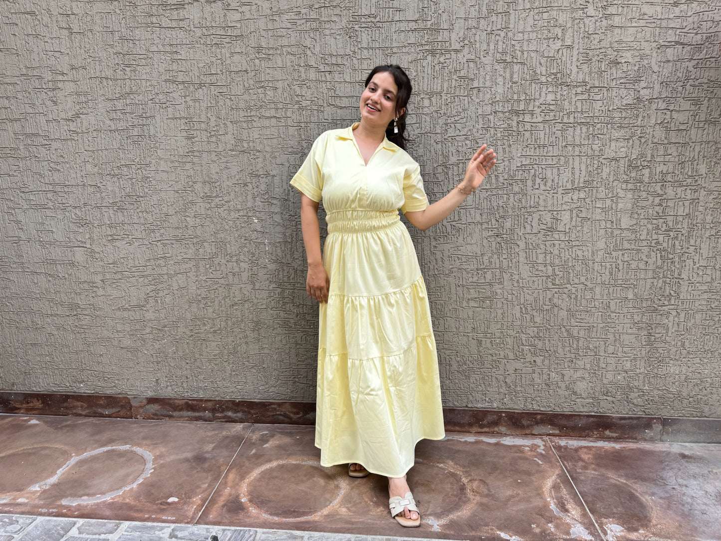 Butter Yellow Elastic Maxi
