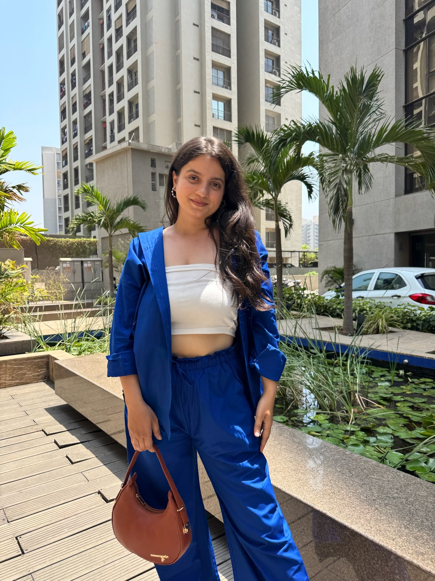 Hot Blue Cord set in Pants
