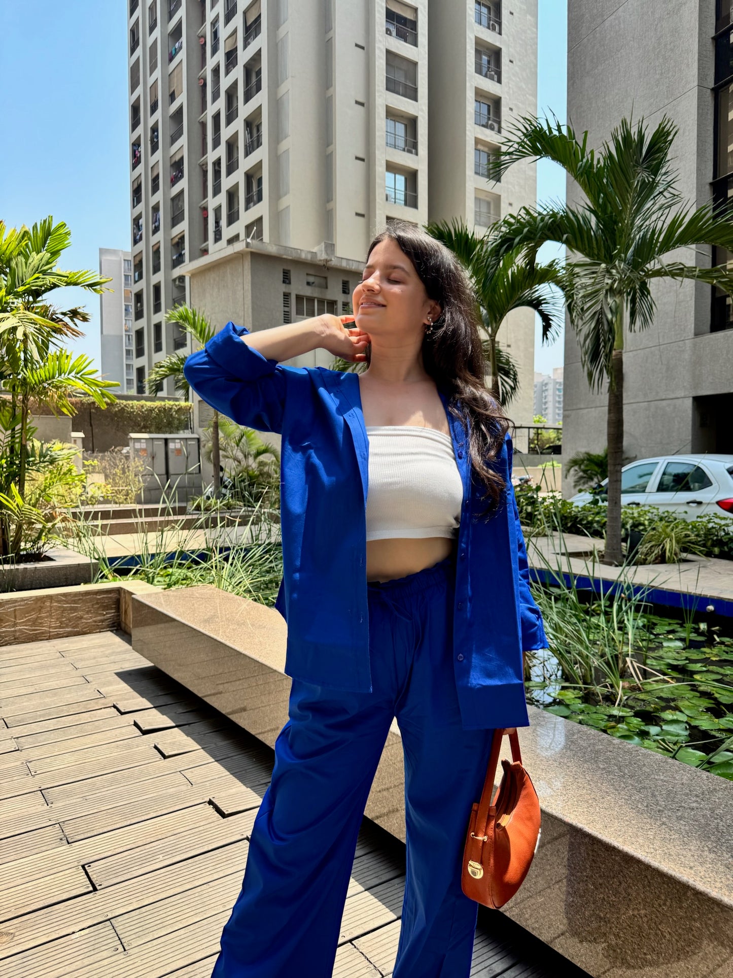 Hot Blue Cord set in Pants