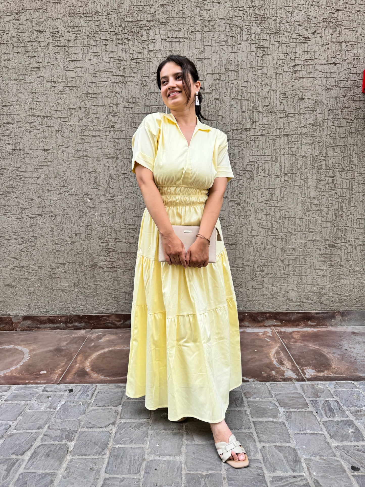Butter Yellow Elastic Maxi