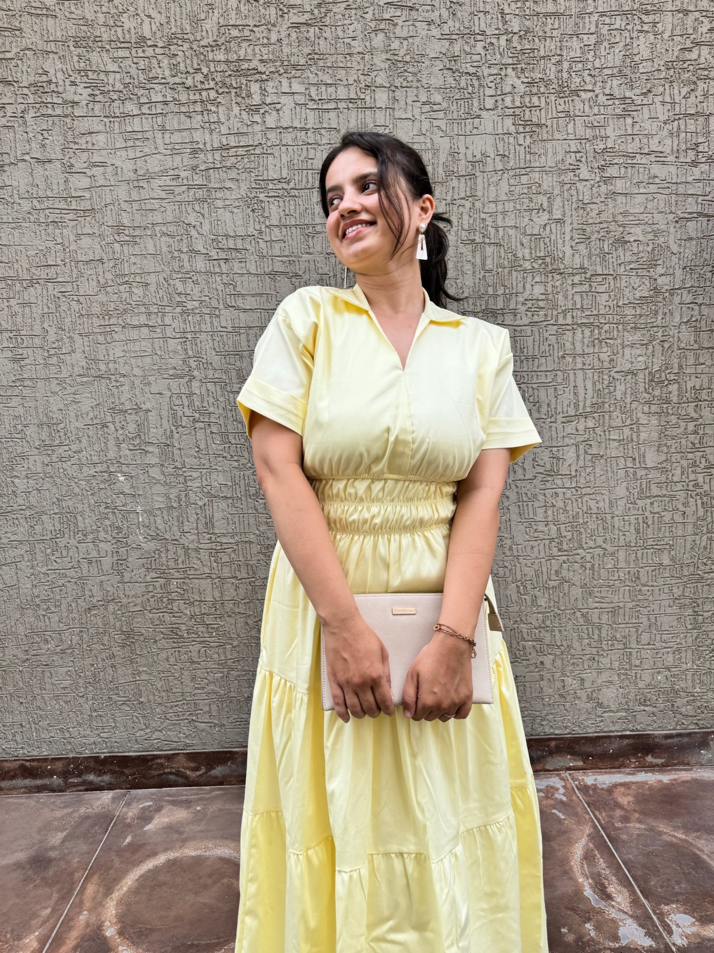 Butter Yellow Elastic Maxi