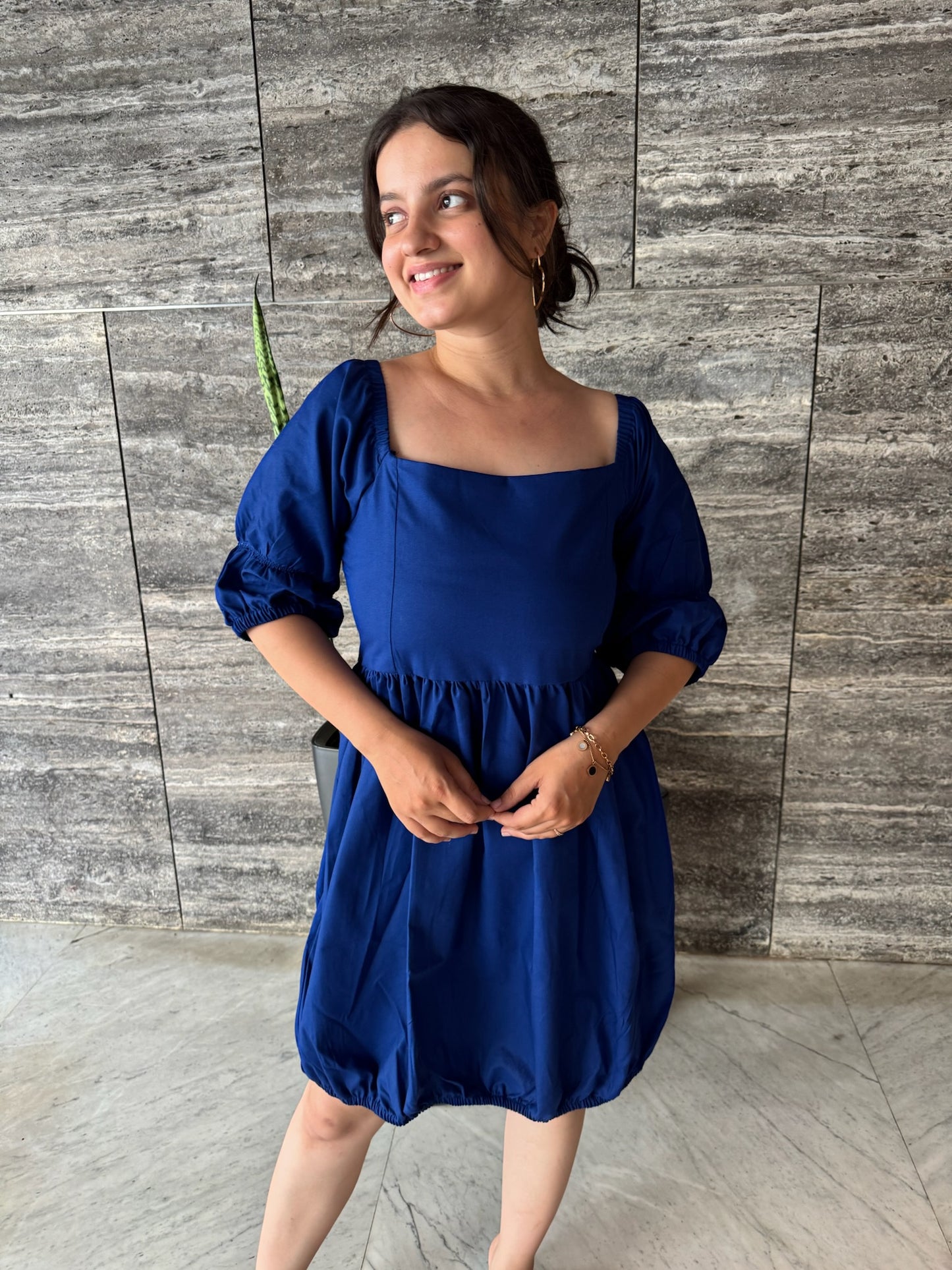 Hot Blue Shift Slvees Dress