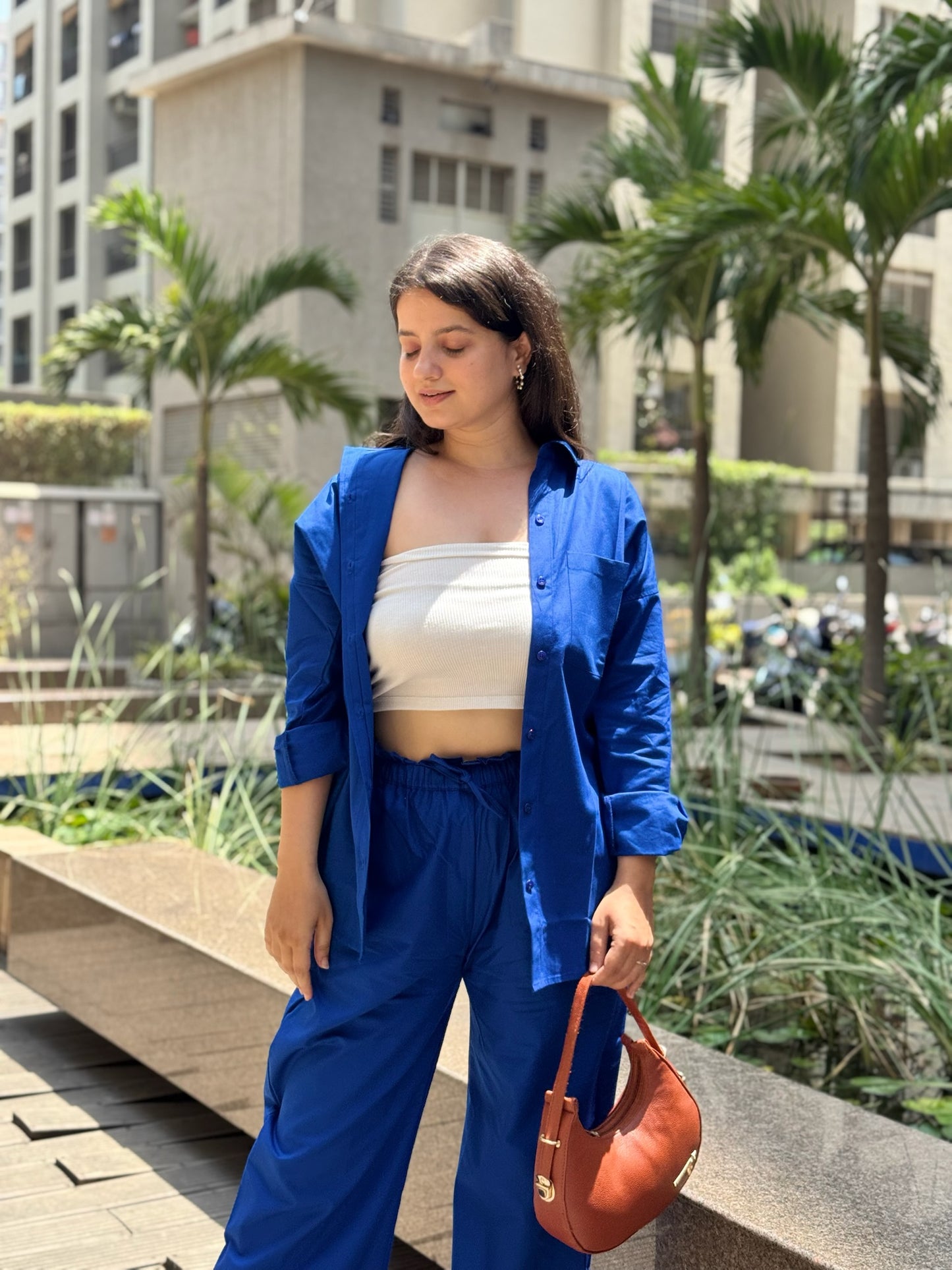 Hot Blue Cord set in Pants