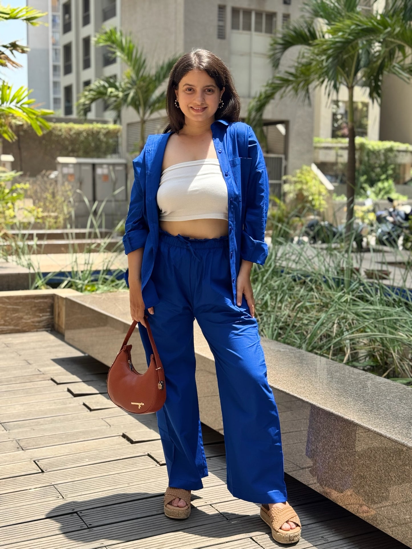 Hot Blue Cord set in Pants