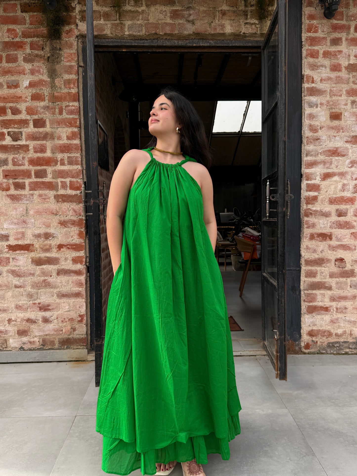 Mulmul Green Blooming Dress