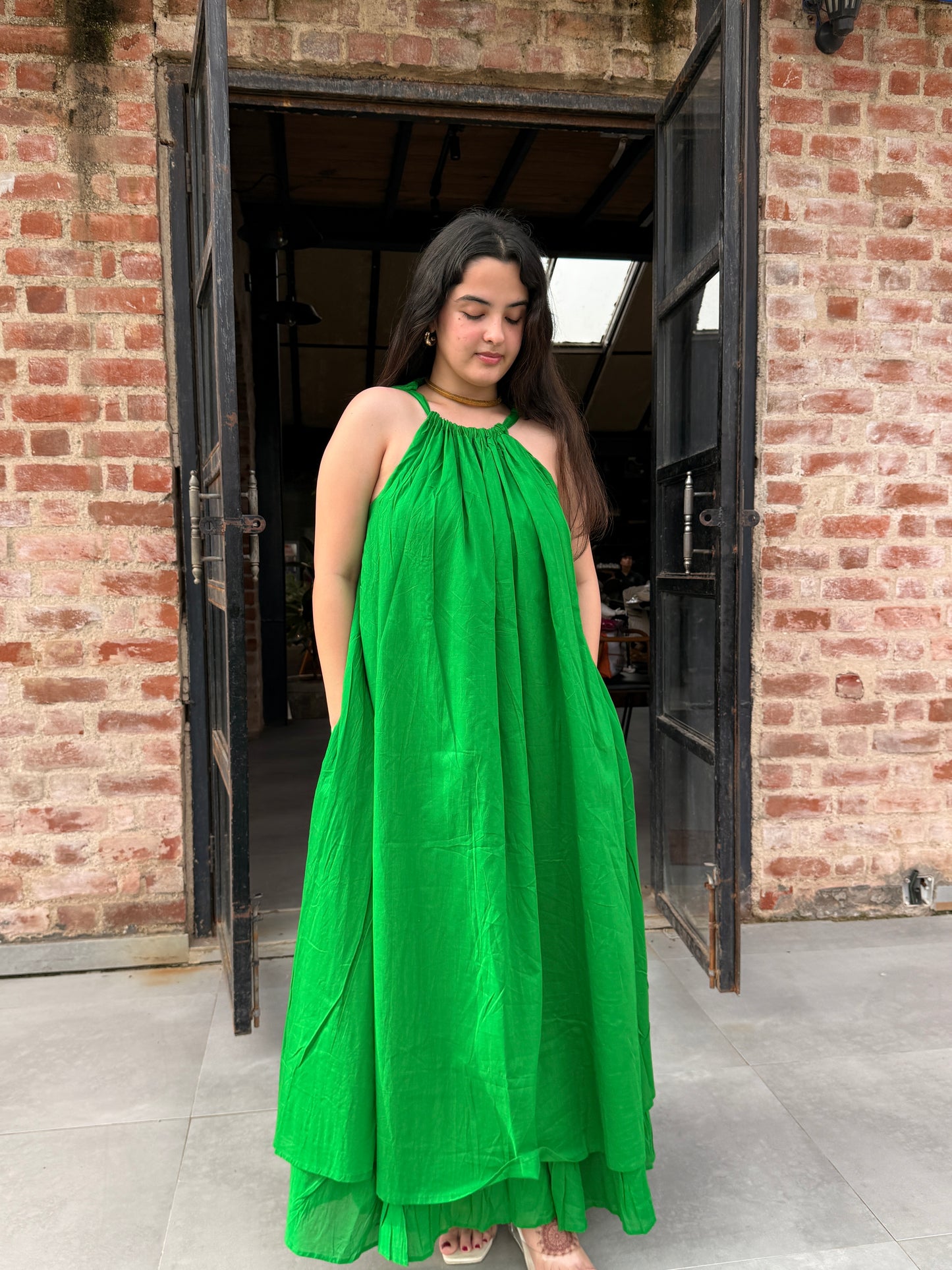 Mulmul Green Blooming Dress