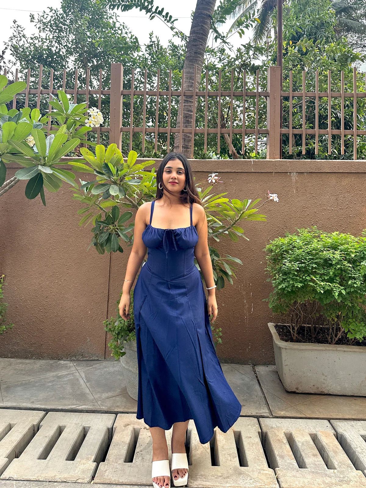 Navy corset dress