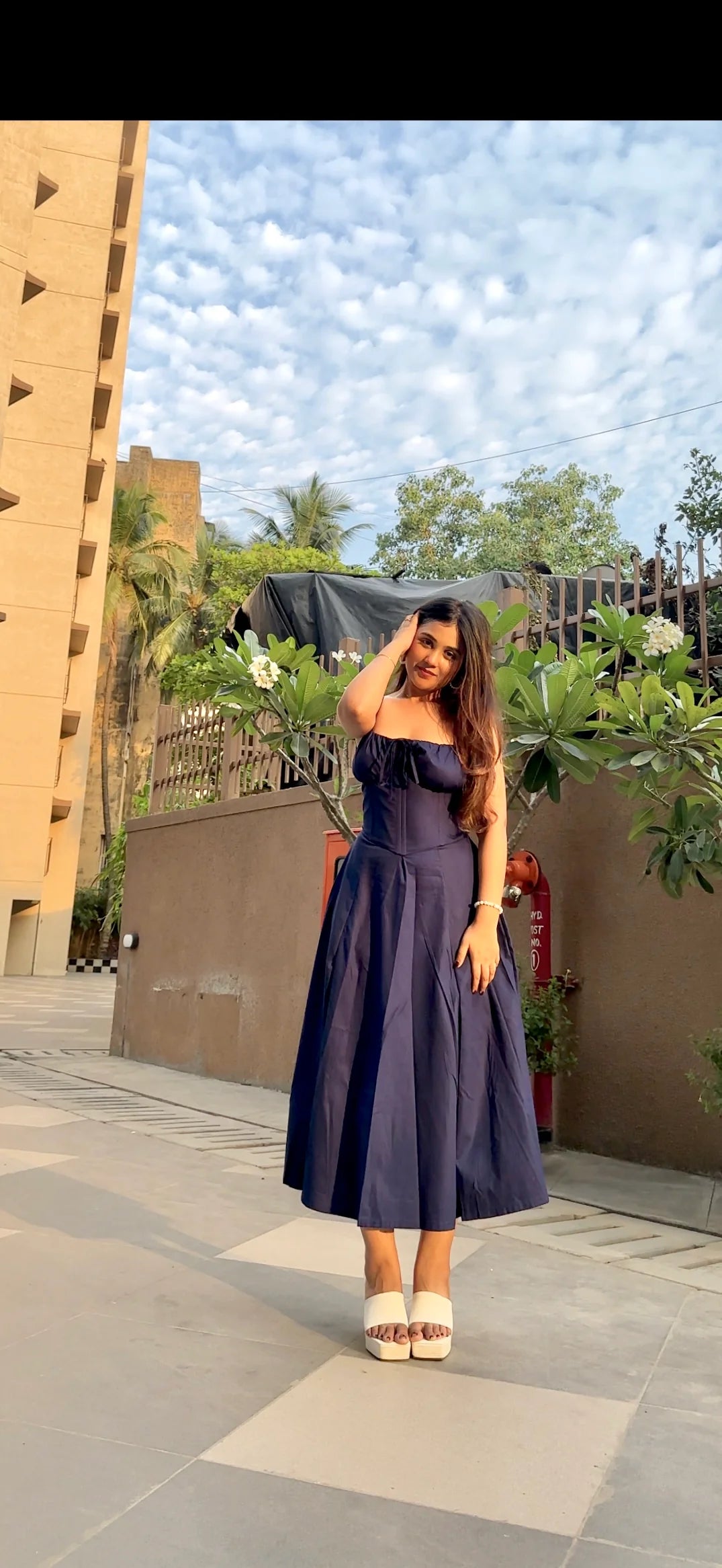 Navy corset dress