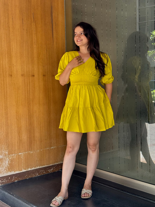 Natalia Lemon Yellow Dress