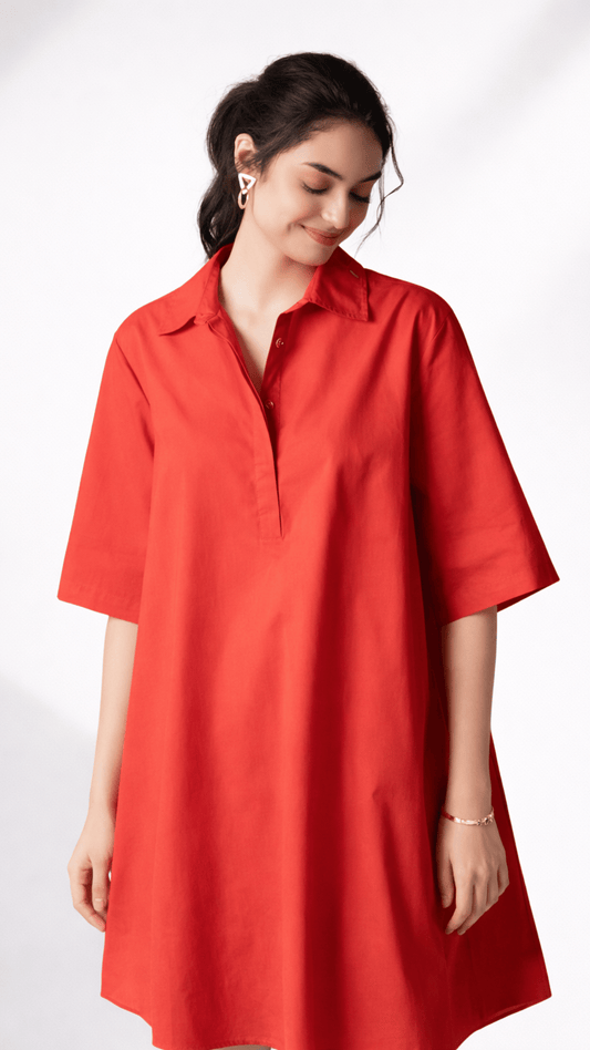Red linen Kairos Dress