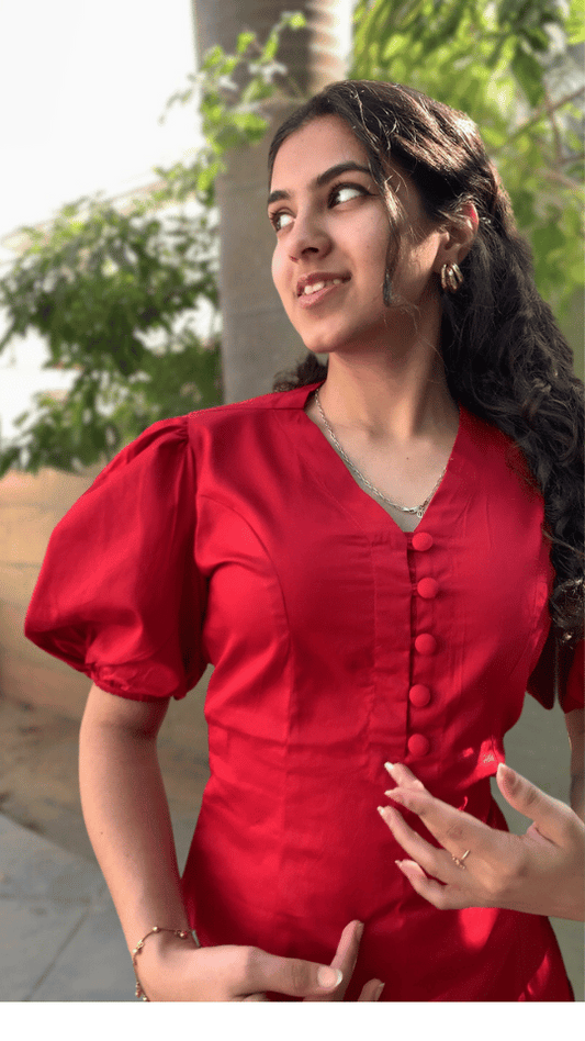 Red Summer Aline Maxi Dress