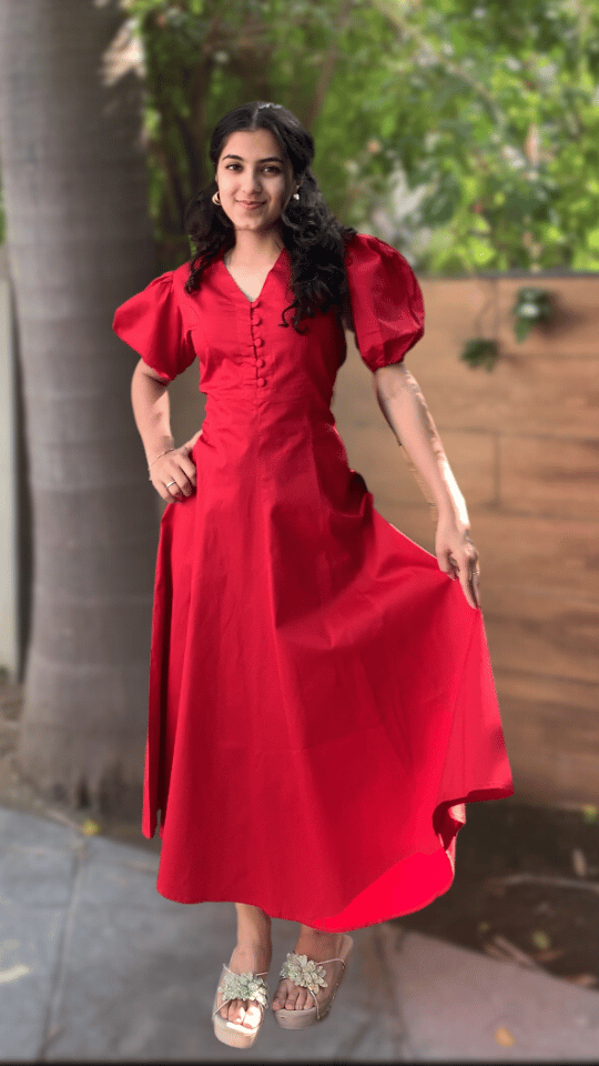 Red Summer Aline Maxi Dress