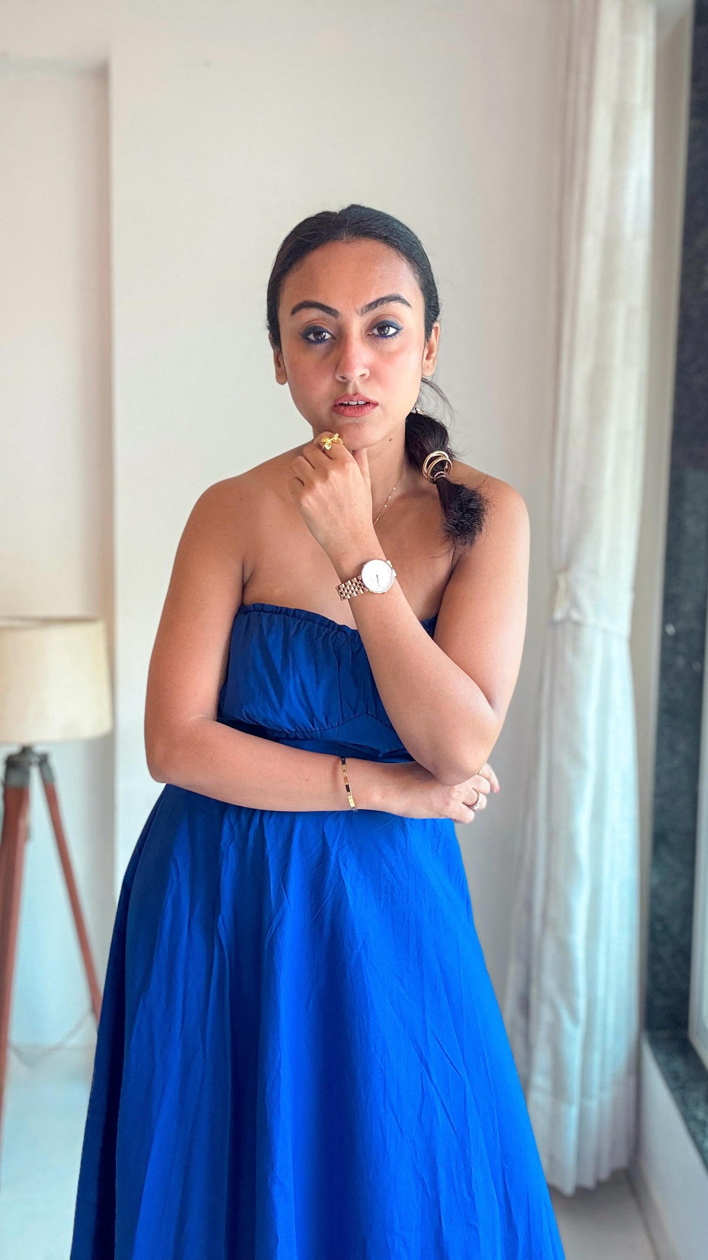 Royal Blue Corset 2 Piece Dress