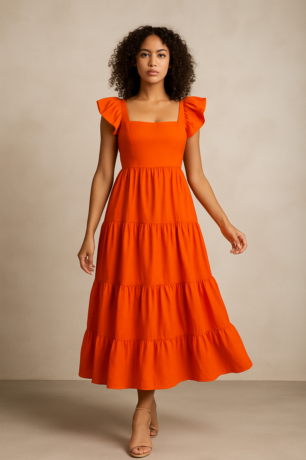 Orange Bloom Maxi Dress