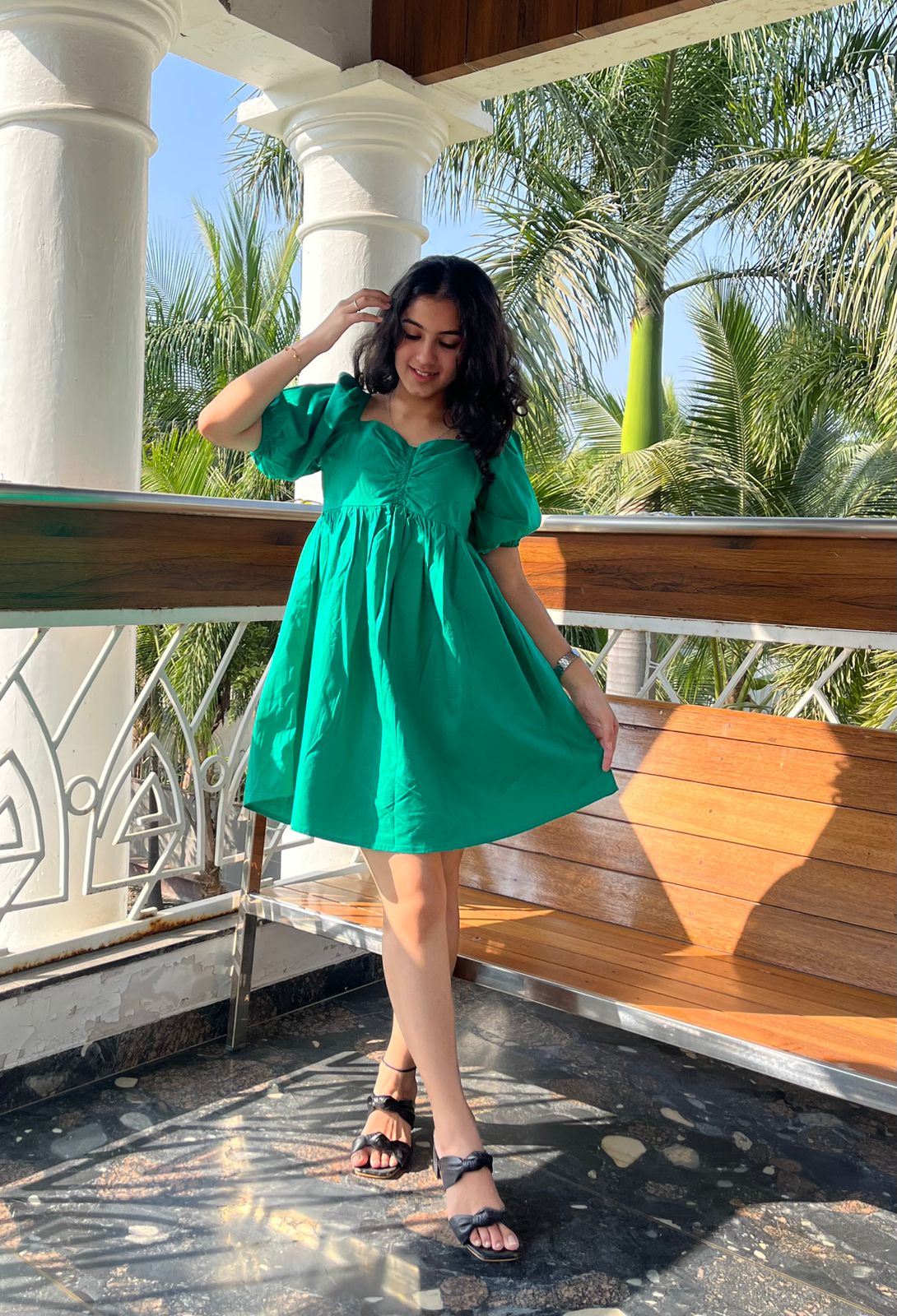 Warm Glow Green Dress
