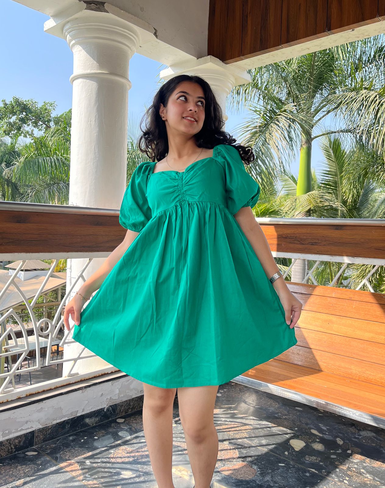 Warm Glow Green Dress