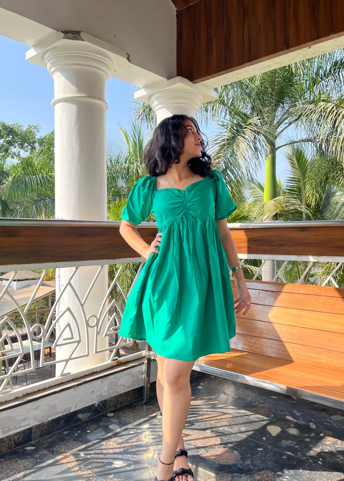Warm Glow Green Dress