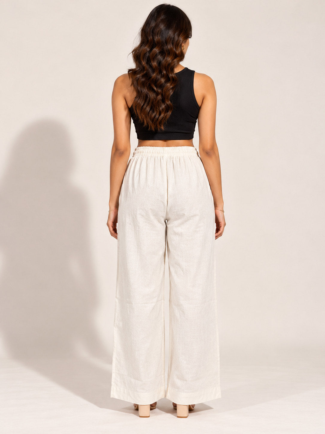 Off-White Cotton Linen Flex Pant