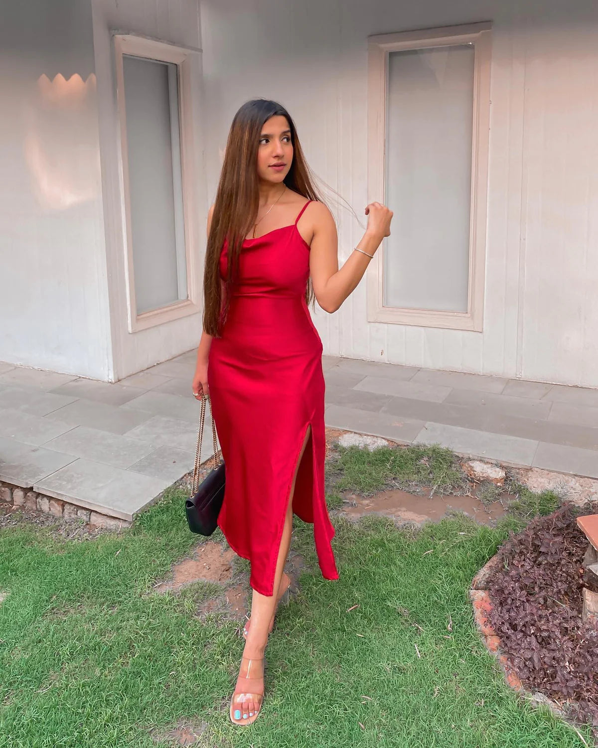 Red Satin dress