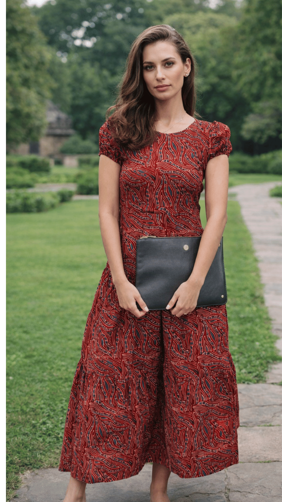 Wine Paisley Maxi Dress