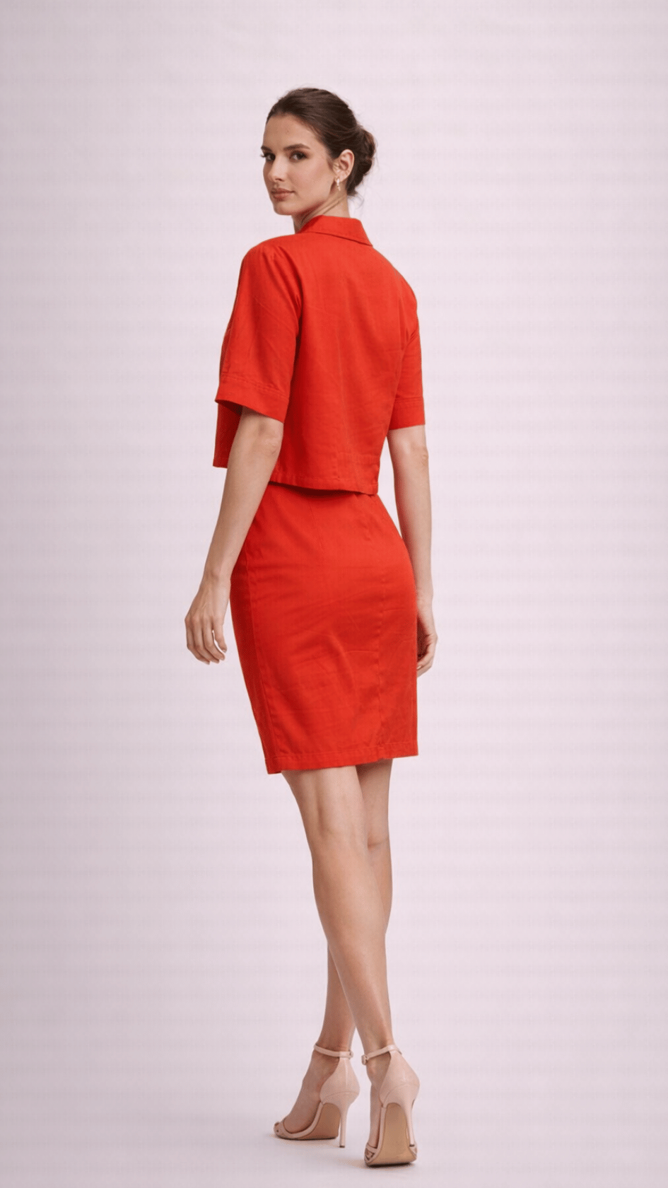 Red Luxe Crop & Skirt Set