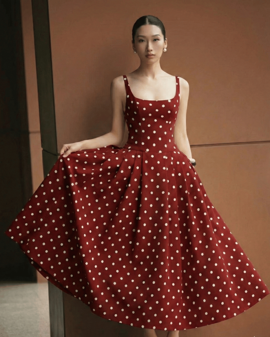 Summer Polka Dot Print Dress