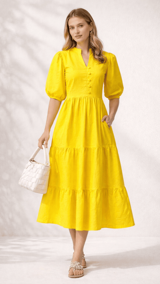MACAROON YELLOW MAXI DRESS