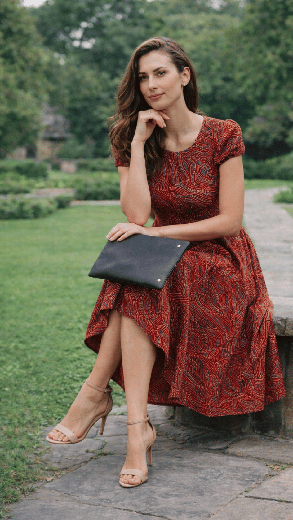 Wine Paisley Maxi Dress