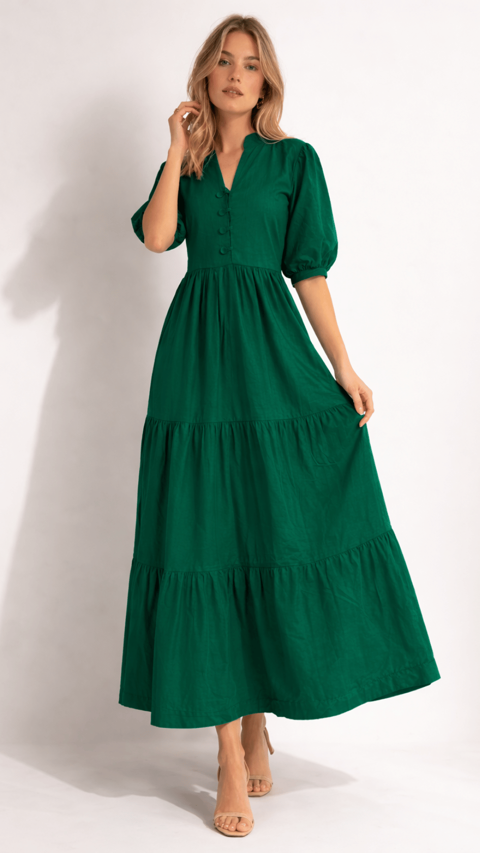 Forest Green Maxi Dress HOUSE OF SHAILJA Forest Green Maxi Dress HOUSE OF SHAILJA