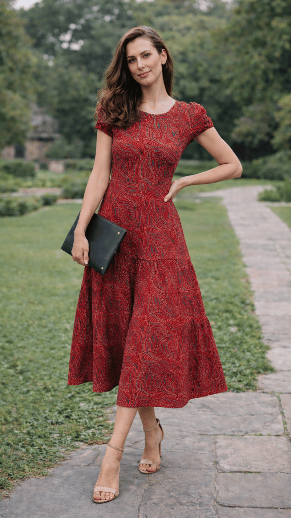 Wine Paisley Maxi Dress