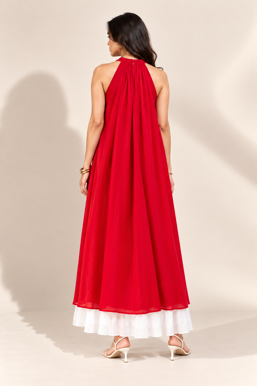 Rosy Pink Dual Color Blooming Maxi Dress