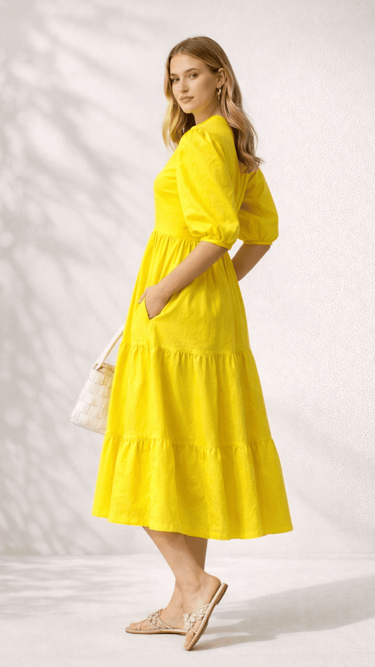 MACAROON YELLOW MAXI DRESS