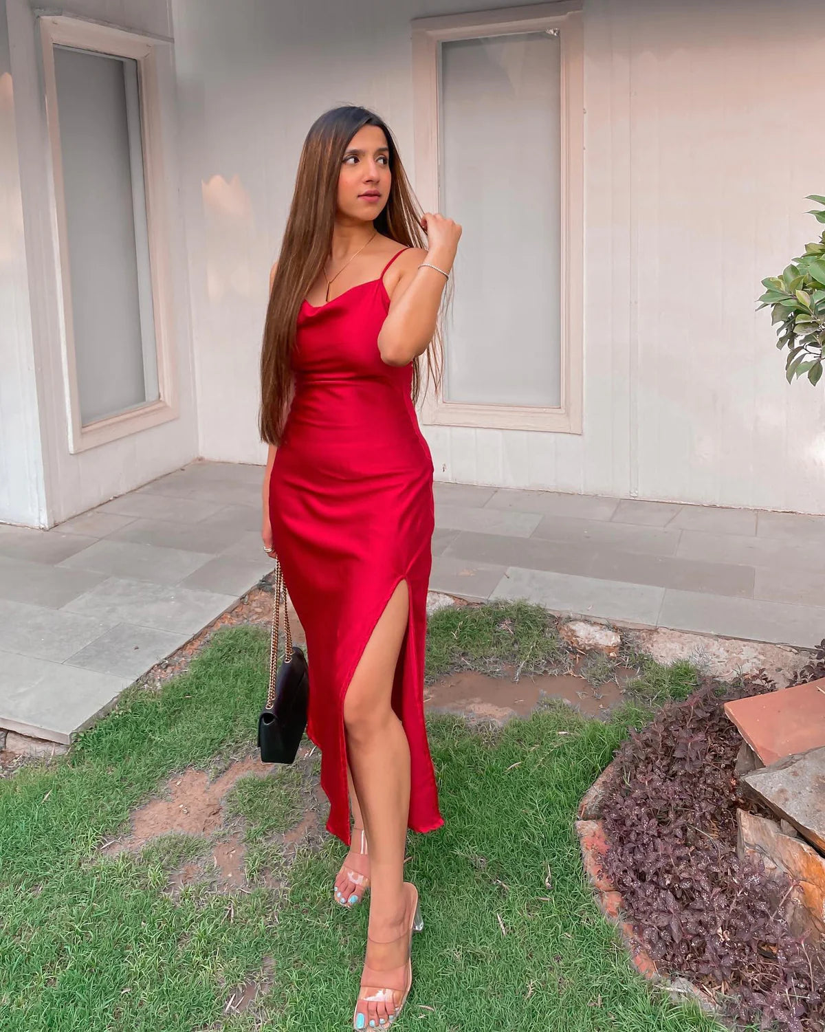 Red Satin dress