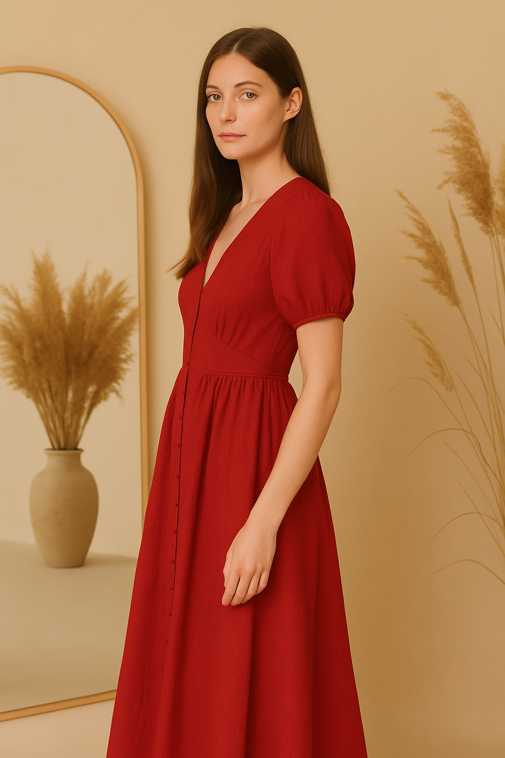 Aalayra Red Button Maxi