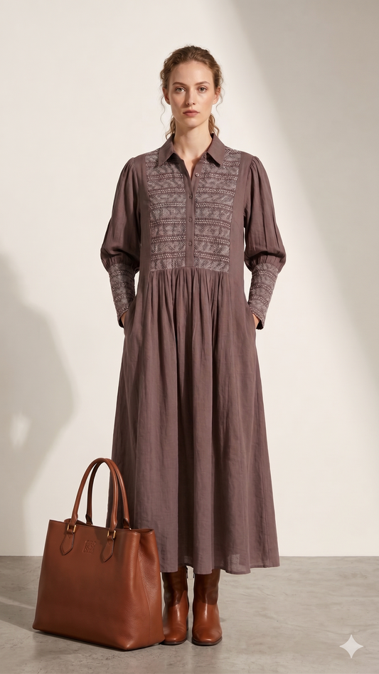 Artisan Weave Cuff Dress