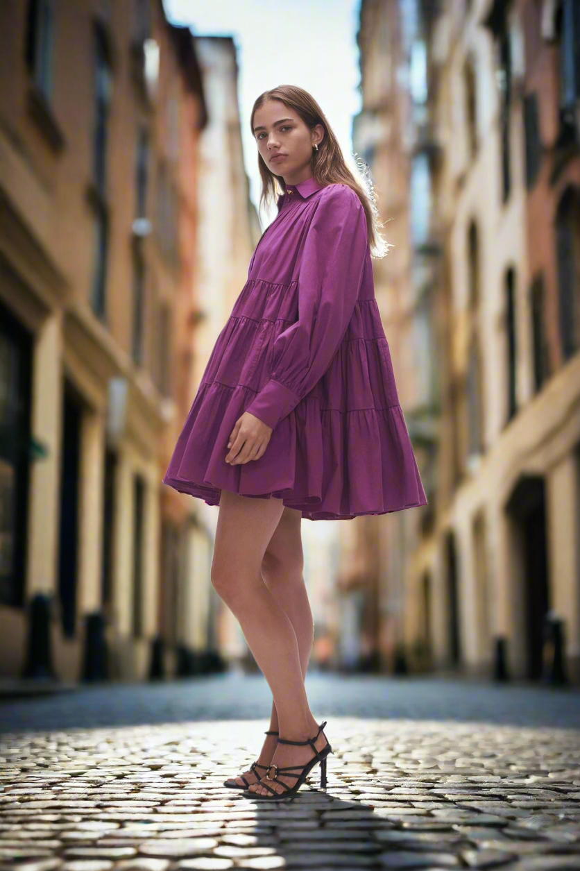 Plum Purple Smock Dress