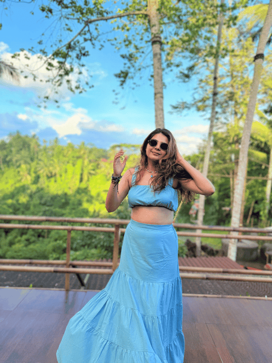 Beach Blue Skirt Set
