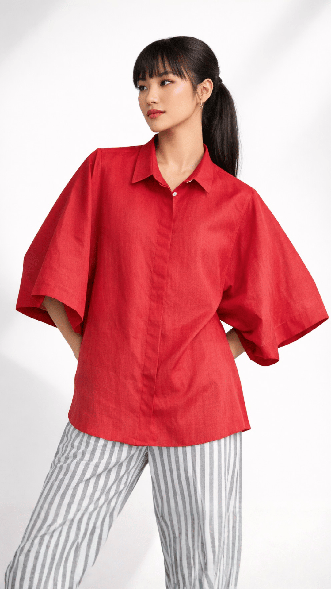 Drop Armhole Red Shirt