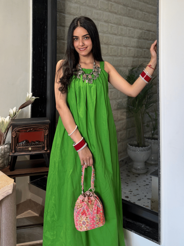 GREEN KIWI MAXI DRESS HOUSE OF SHAILJA GREEN KIWI MAXI DRESS HOUSE OF SHAILJA