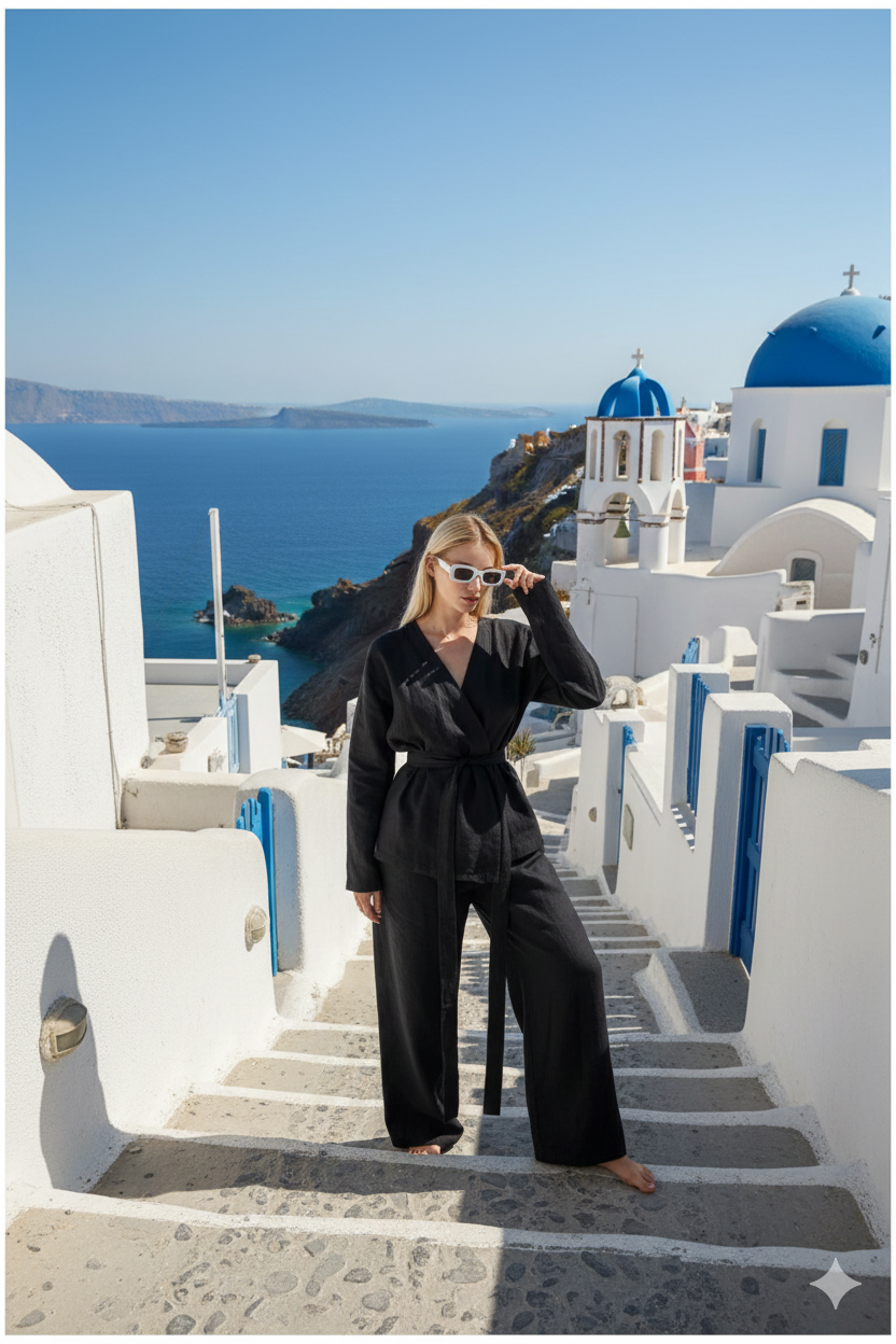 Black Wrap Coord Set